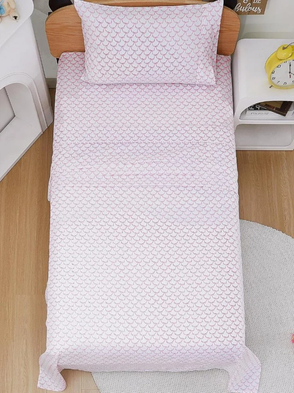 Kids Twin Size Bed Sheets, 3-Piece, Deep Pocket, Pink Bowknot